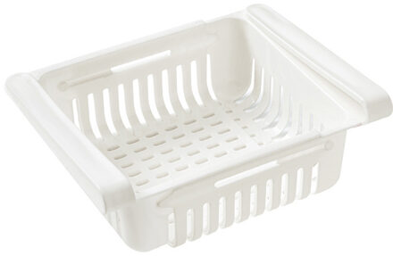 Keuken Organisator Opslag Plank Koelkast Opbergdoos Koelkast Vriezer Plank Houder Groente Fruit Organizer Box Mand een style - wit