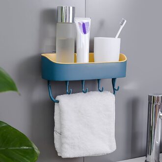 Keuken Organisator Supplies Haken Badkamer Organizer Handdoekenrek Wandplank Sucker Planken Product Hooker Holder Rangement Keuken donker blauw