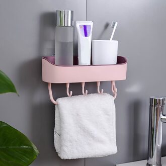 Keuken Organisator Supplies Haken Badkamer Organizer Handdoekenrek Wandplank Sucker Planken Product Hooker Holder Rangement Keuken Roze