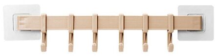 Keuken Organizer 6 Haken Muur Deur Holder Hanger Rack Voor Lepel Scoop Multifunctionele Opslag Haak Houder Badkamer Deur Haken abrikoos