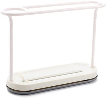 Keuken Plank Dubbele Pole Schorsing Saving Ruimte Multi-layer Opslag Vochtbestendige Afgeronde Randen Afvoer Handdoek Badkamer Rack wit