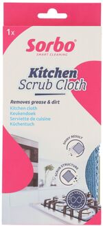 Keuken poetsdoek 32x32cm Blauw