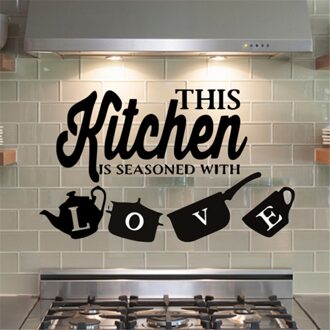 Keuken Pot Cup Liefde Muurstickers Art Eetkamer Verwijderbare Stickers Diy Home Decor