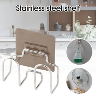 Keuken Pot Deksel Rack Zonder Nagels Naadloze Wandmontage Rvs Opknoping Pot Deksel Snijplank Rag Haak Opslag rack