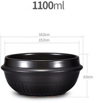 Keuken Pot Huishoudelijke Rijst Dressing Speciale Steen Pot Koreaanse Stijl Keramische Open Vuur Braadpan Rijst Braadpan Aarden Gar 1100ML B