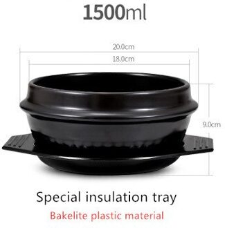 Keuken Pot Huishoudelijke Rijst Dressing Speciale Steen Pot Koreaanse Stijl Keramische Open Vuur Braadpan Rijst Braadpan Aarden Gar 1500ML A