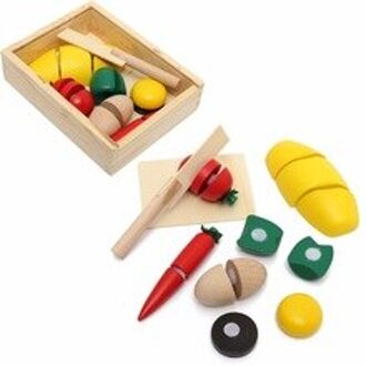 Keuken Pretend Play Speelgoed SetWooden Voedsel Fruit Groente Snijden Pretend Spelen Koken Educatief Speelgoed Beste Cadeau Blok Speelgoed WYQ