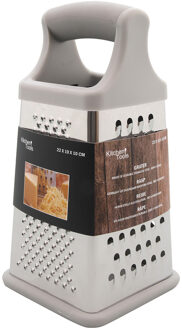 Keuken rasp - 4-zijdig - 22 cm - kunststof/metaal - handrasp - raspen