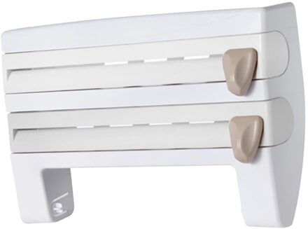 Keuken Roll Dispenser Cling Film Tin Folie Handdoek Houder Rek Wandmontage wit