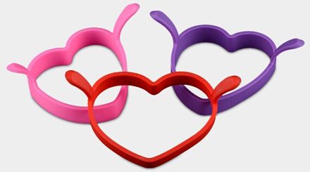 Keuken Ronde/Hart Vorm Silicone Egg Fry Frier Gebakken Oven Stroper Pancake Ring Mould Tool