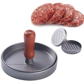 Keuken Ronde Vorm Burger Druk Food-Grade Abs Hamburger Vlees Druk Rundvlees Grill Hamburger Druk Patty Maker Mold Mould tool 1Pcs 02