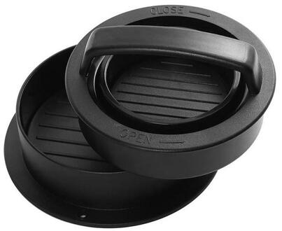 Keuken Ronde Vorm Burger Druk Food-Grade Abs Hamburger Vlees Druk Rundvlees Grill Hamburger Druk Patty Maker Mold Mould tool zwart