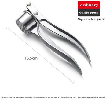 Keuken Rvs Knoflookpers Crusher Thuis Koken Groenten Gember Squeezer Stamper Handheld Gember Knoflook Vleesmolen Gereedschap Zilver