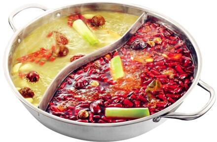 Keuken Rvs Pot 28Cm Single-Layer Thicken Koken Soeppan Dubbele Oor Mandarijn Fondue Binaural Kookgerei