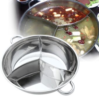 Keuken Rvs Pot Drie Verdeeld Kookgerei Inductie Pot Pot Regeerde Compatibel Koken Gereedschap 40cm