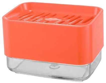 Keuken Schoonmaken Zeep Doos Met Spons Zeep Opbergdoos Keuken Zeepdispenser Spons Scrubber Houder Case oranje