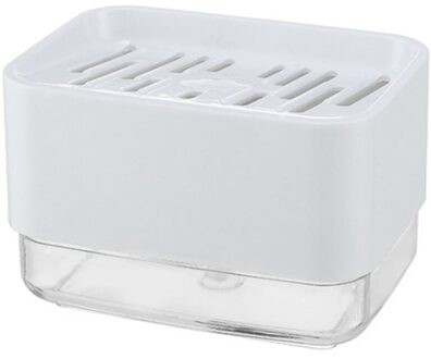 Keuken Schoonmaken Zeep Doos Met Spons Zeep Opbergdoos Keuken Zeepdispenser Spons Scrubber Houder Case wit