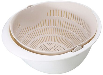 Keuken Siliconen Dubbele Afvoer Mand Kom Wassen Opslag Mand Theepot Kommen Afdruiprek Groente Fruit Schoonmaken Tool #45