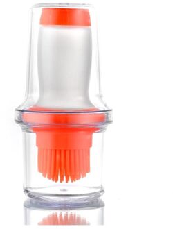 Keuken Siliconen Olie Borstel Fles Barbecue Borstel Met Beschermhoes Hittebestendige Bakken Tools Gebak Bbq Grill Gadget oranje