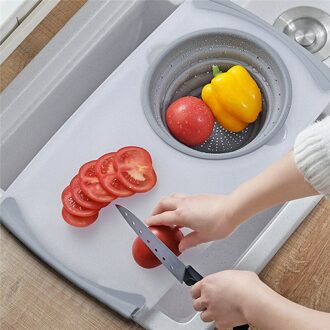 Keuken Snijplank Huishouden Intrekbare Multifunctionele Gootsteen Mand Snijplank Keuken Accessoires