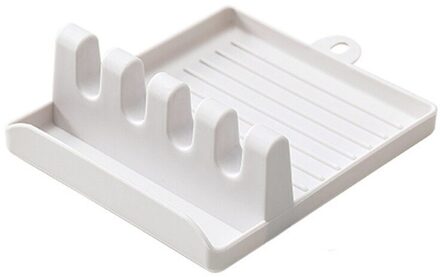 Keuken Spatel Frame Soep Lepel Pad Eetstokjes Pan Cover Opslag Pad Multi-Functionele Plastic Muur Opknoping Plank wit