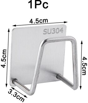 Keuken Sponzen Houder Zelfklevende Sink Sponzen Afvoer Droogrek 304 Roestvrij Staal Opslag Houder Aanrecht Accessoires 1stk zilver
