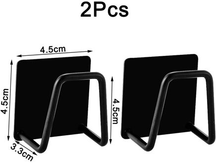 Keuken Sponzen Houder Zelfklevende Sink Sponzen Afvoer Droogrek 304 Roestvrij Staal Opslag Houder Aanrecht Accessoires 2stk zwart