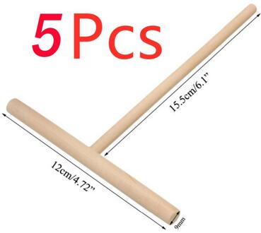 Keuken T-Vormige Ei Taart Schraper Pancake Batter Maken Ei Crêpe Maker Pastry Spatel Houten Strooier Stick Bakken Pie gereedschap 5stk