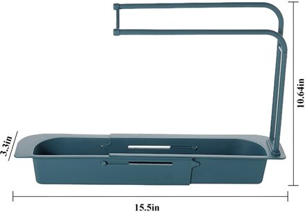 Keuken Telescopische Sink Organizer Rack Afdruiprek Opslag Mand Tas Keuken Gadget Set Verstelbare Kraan Houder Badkamer Tool groen