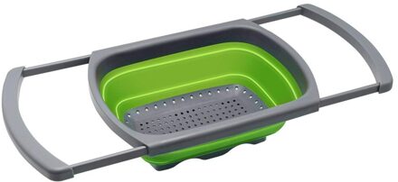 Keuken Theepot Vouwen Afvoer Mand Vergiet Inklapbare met Uitschuifbare Handgrepen Gootsteen Vergiet voor Aftappen Fruit Groente