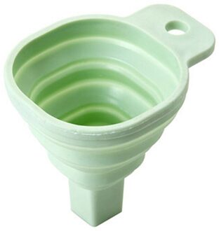 Keuken Thuis Kleine Trechter Food Grade Siliconen Vouwen Telescopische Trechter Keuken Vloeibare Dispenser Huishoudelijke Bakken Gereedschap groen