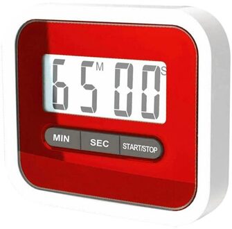 Keuken Timer Digitale Countdown Koken Timer Draagbare Abs Plastic Bakken Timing Klok rood