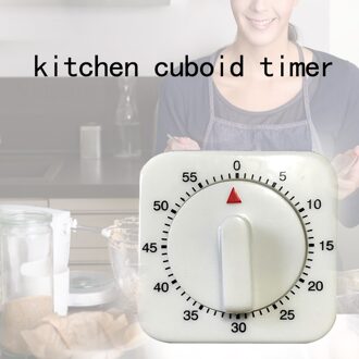 Keuken Timer Draagbare 60 Minuten Count Down Alarm Herinnering Wit Vierkante Mechanische Timer Voor Thuis Bakken Gereedschap