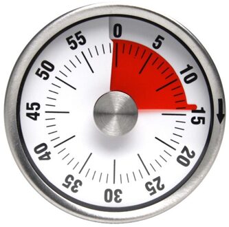 Keuken Timer Magneet Ronde Vorm Rvs Mechanische Koken Klok Tijd Herinnering BOM666