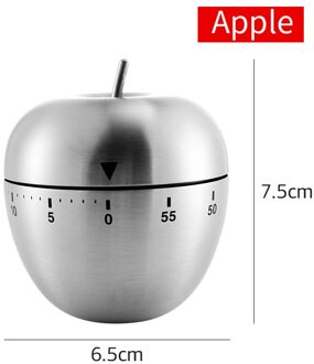 Keuken Timer Rvs Koken Eieren 60 Minuten Mechanische Wekker Bakken Koken Tools Countdown Time Management appel