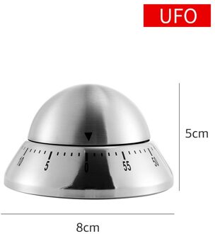 Keuken Timer Rvs Koken Eieren 60 Minuten Mechanische Wekker Bakken Koken Tools Countdown Time Management UFO