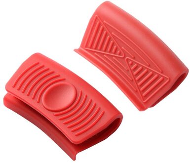 Keuken Tool Silicone Panhandle Mitts Cover Isolatie Non Slip Handvat 1 Set Keuken Tool Silicone Panhandle Mitts rood