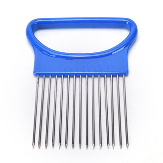 Keuken tool Snijmachines roestvrij staal ui vork Tomaat Ui groentesnijder keuken accessoires Blauw