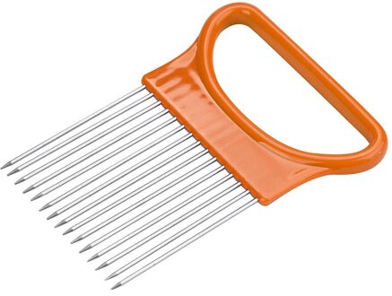 Keuken Tool Tomaat Ui Groenten Slicer Snijden Aid Houder Gids Snijden Cutter Veilig Vork Utensilios De Cocina #1 oranje