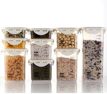 Keuken Transparant Verzegeld Opslagtank Verzegeld Opbergdoos Scherper Granen Voedsel Storager Huishouden Keuken Blikjes Container # 0708LJC 240