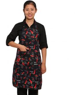 Keuken Unisex Schorten Verstelbare Zwarte Streep Bib Schort Met 2 Zakken Chef Keuken Cook Tool Voor Man Vrouw heet Pepper