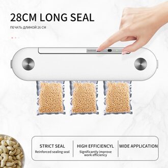 Keuken Vacuüm Sealer Machine Voedsel Saver 110V 220V Elektrische Thuis Vacuüm Voedsel Sealer China Inclusief 10 Pcs Opslag tassen wit / US plug