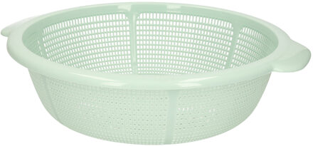 keuken vergiet - mintgroen - 31 x 9,5 cm - kunststof - afgieten van groente en pasta