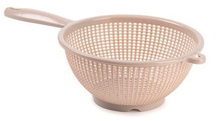 Keuken vergiet/zeef - kunststof - D24 x H11 cm - beige
