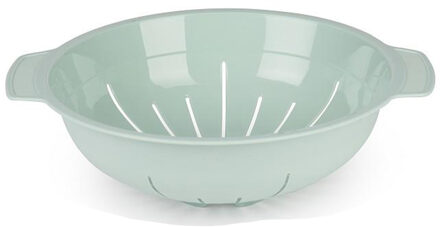 Keuken vergiet/zeef - kunststof - Dia 25 cm x Hoogte 8 cm - mintgroen