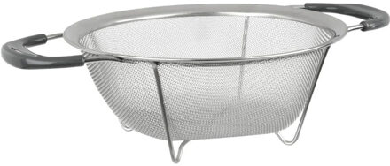 Keuken vergiet/zeef - RVS - met pootjes en handvatten - 22,5 x 9 cm - afgieten