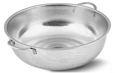 Keuken vergiet/zeef - rvs metaal - zilver - D31,5 cm - Keukenzeef - Groentevergiet