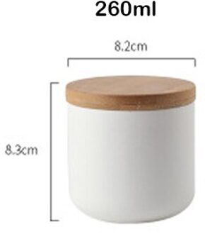Keuken Verzegelde Pot Keramiek Voedsel Opbergdoos Graan Gedroogd Fruit Opslag Jar Cookie Jar Opslagtank Huishouden Keuken Gereedschap wit(260ml)