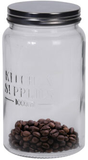 Keuken voedsel bewaar voorraadpot/voorraadbus - glas - 1000 ml - 10 x 18 cm