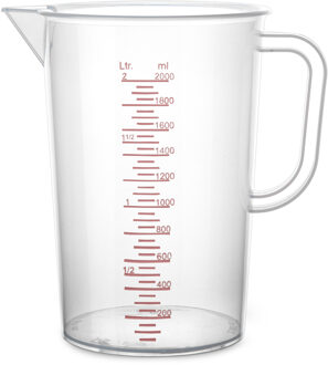 Keuken Voedsel maatbeker/mengbeker - kunststof - transparant - 2500 ml - schenktuit